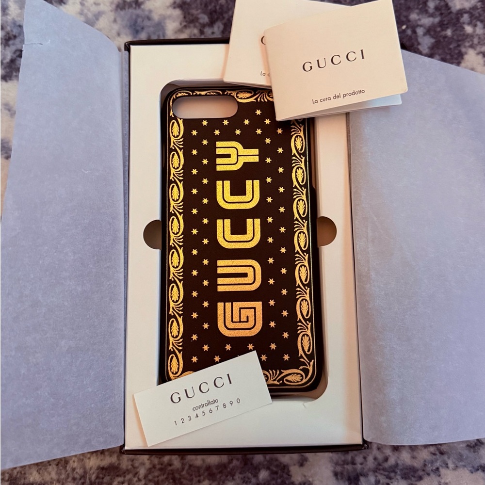 Gucci Black and Gold Phone Case for iPhone brand new in the box